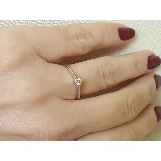 Золоте кільце ЮЗ "Багет" з діамантом. 55-075151д-190 18 - фото 2