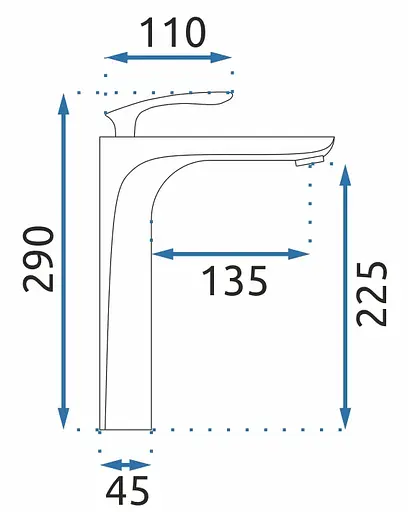 Смеситель для умывальника Rea Orbit высокий gold REA-B2051 Золотой - фото 5