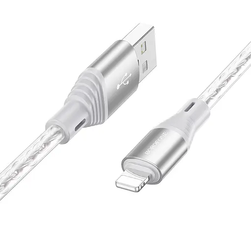 Кабель Borofone BX96 USB to Lightning 1 м серый - фото 1