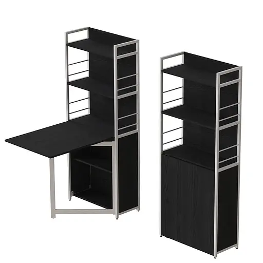 Стіл книжка з етажеркою Практик 2 Ferrum-decor 1555x640x990 Білий метал ДСП Сосна Кембра 16 мм (FRD-104634)