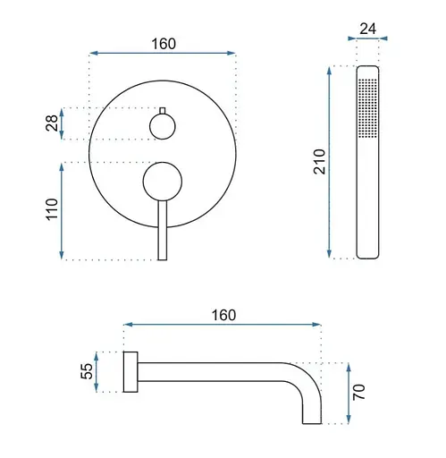 Смеситель для ванны Rea Lungo + Box скрытого монтажа хром REA-B6990 Хром - фото 4