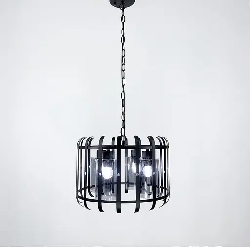 Підвісний світильник у стилі лофт на 4 лампочки Line.F Колір плафона Янтарний - фото 6