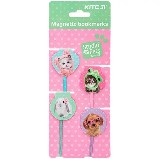 Набор закладок-лясе Kite Studio Pets магнитные (SP24-497)
