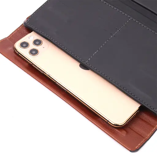 Чоловіча шкіряна барсетка GRANDE PELLE 10х20х3 см acs0022808 - фото 7