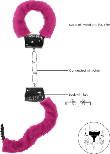 Наручники Ouch! Handcuffs Furry (рожевий) - фото 3