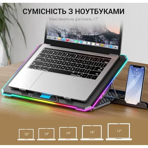 Охлаждающая подставка для ноутбука до 17.3 дюймов GamePro GPCP-940 6xfans - фото 10