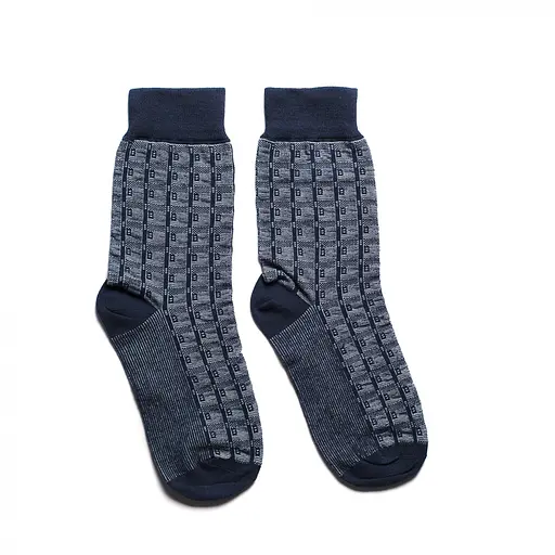 Шкарпетки з принтом карти високі безшовні якісні ORGANIC cotton JILL ANTONY Синій, 44-45 - фото 1