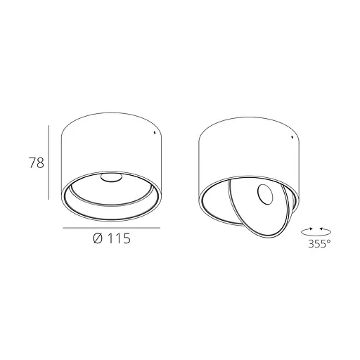 Точечный светильник RSLC78054 7W BK+WH 4000K - фото 2