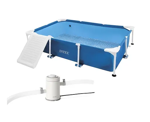 Басейн для домашніх тварин Intex 48402, 152 x 152 x 30.5 см з металевим каркасом скімером та диспенсером - фото 3