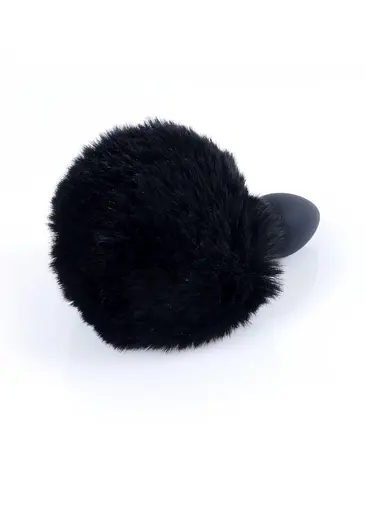 Анальна пробка Boss Jewellery Silicon Bunny Tail 6.5 см (чорний) - фото 4