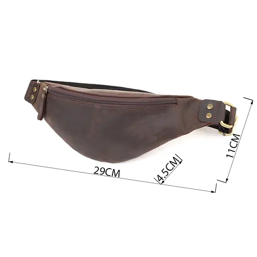 Чоловіча стильна бананка з натуральної vintage шкіри SHVIGEL 29х11х4,5 см sum0027449 - фото 3