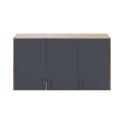 Антресоль висока Doros Ронді Дуб Артізан/Графіт 3 ДСП 121х52х65 (41516182) - фото 3