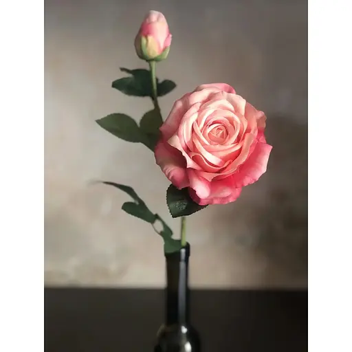 Роза искусственная Deluxe Real Touch на стебле 65 см латекс розовая - фото 8