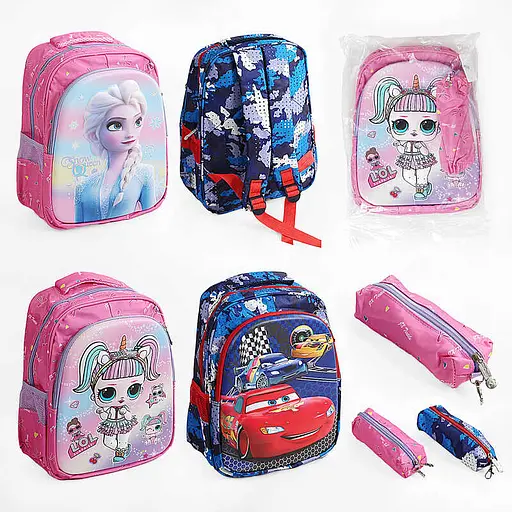 Рюкзак, пластикова вставка, пенал, регульовані лямки, 2 відділення, C65139 (В асортименті) - фото 5