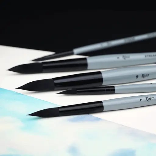 Пензель синтетика кругла STREAM 132 №0 коротка ручка Rosa - фото 4