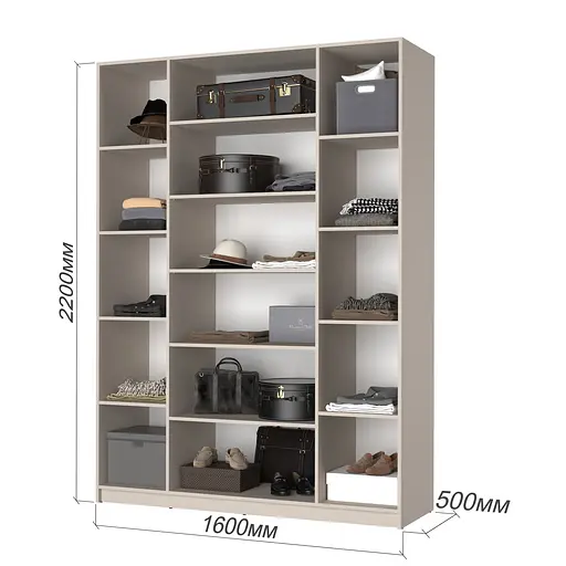 Шафа 4-дверна з антресоллю MebelStar Оскар ДСП BL-B, 4 додаткові полиці 160x52x260 см Дуб бурштиновий (MBS-5043) - фото 3