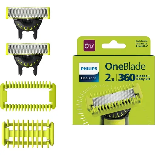 Змінні леза Philips OneBlade 360 QP624/50 з насадками для тіла 2 шт. (QP624/50)