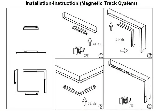 Світильник магнітний трековий Kloodi KDMG-LINE435 DL 24W 3K BK - фото 2