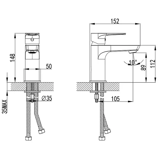 Змішувач для раковини Corso LIRI DF-2A140C - фото 5