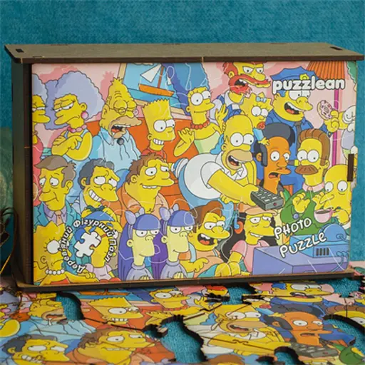 Пазл деревянный Симпсоны, А5, 35 элементов, Деревянная коробка - фото 6