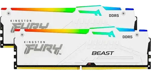 Оперативная память Kingston Fury 32GB (2x16GB) DDR5 5200MHz Beast White RGB (ex.HyperX) (KF552C40BWAK2-32)