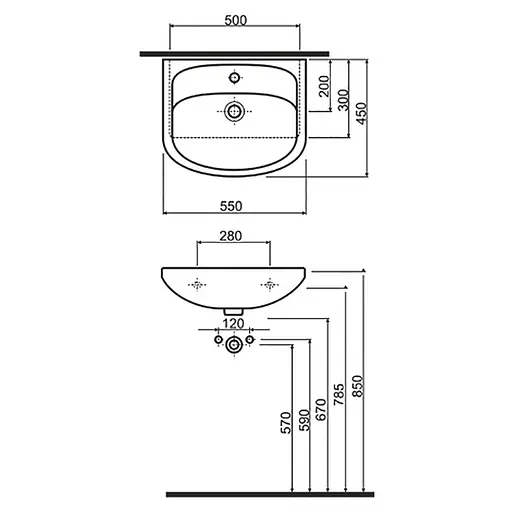 Умивальник Kolo Nova меблевий 55x45 2195500U, Білий - фото 2