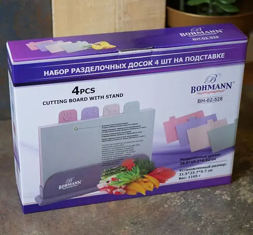 Набір обробних дошок Bohmann BH 02-528 на підставці 4 шт. - фото 7