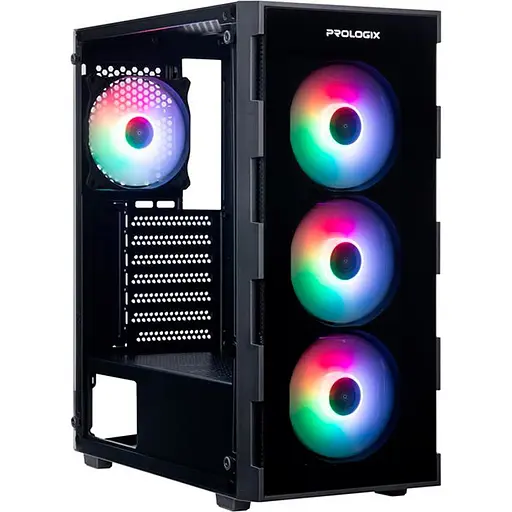 Корпус Prologix E114 Tempered Glass Black [146861] - фото 1