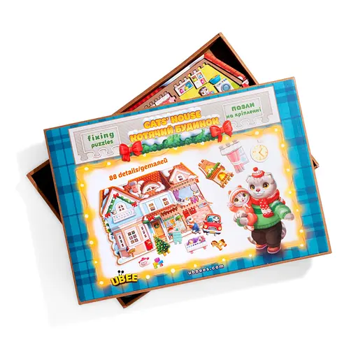 Пазл дитячий фігурний Котячий дім (ПСД248) PSD248, 88 елементів