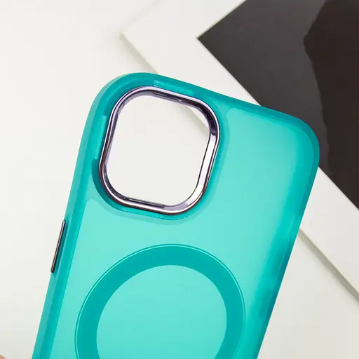 Чехол Epik TPU+PC Lily with MagSafe для Apple iPhone 15, 6.1 Green - фото 5