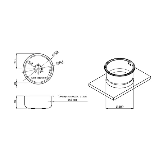 Кухонная мойка Kroner KRP Satin – 430 (0.8 мм) CV031324, Нержавеющая сталь - фото 2