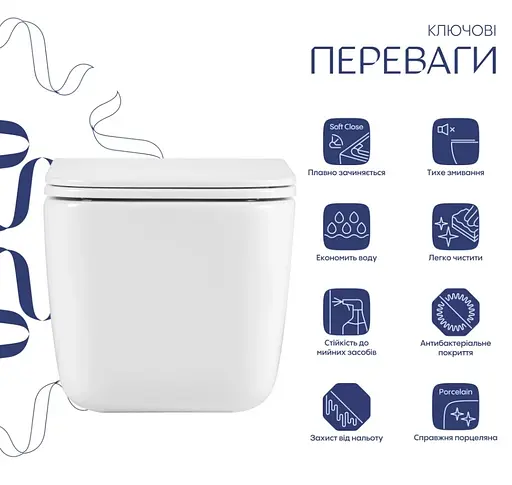 Унитаз подвесной Qtap Gemini Ultra Quiet, с сиденьем Slim Duroplast / Soft-close / Quick Release QTTAU26W49119 - фото 2