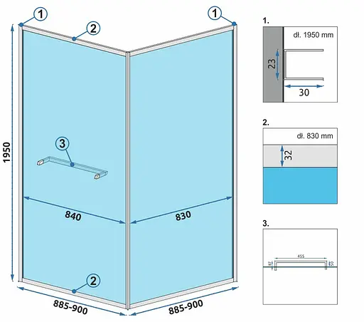 Душова кабіна Rea Space IN black 90x90 REA-K8881, Чорний матовий, Універсальна - фото 8