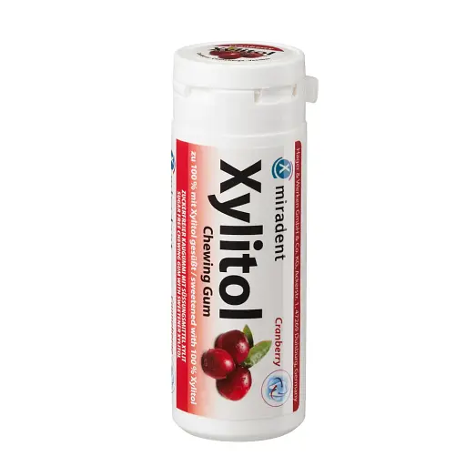 Жувальна гумка з ксилітолом Xylitol Chewing Gum Cranberry 30 шт, Miradent - фото 1