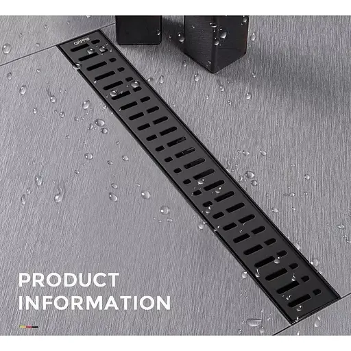 Душевой канал Gappo G86007-36 70x600 мм нержавеющая сталь черный - фото 1