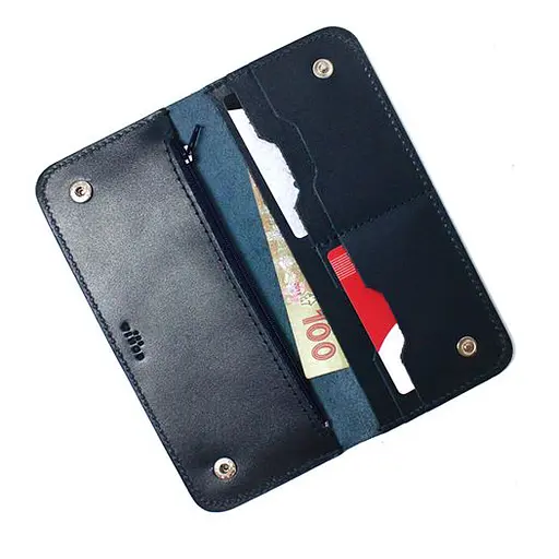 Кожаный портмоне Mark 2 синий - фото 3