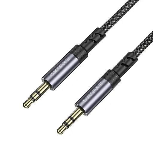 Аудіокабель BOROFONE BL24 Graceful audio cable AUX Metal Grey - фото 1