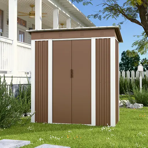 Хозблок-сарай металлический SS-01 с односкатной крышей 1850х1800х900 мм Коричневый