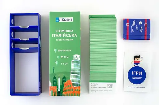 Настільна гра English Student Картки для вивчення розмовної італійської мови English Student (укр.) (41315843) - фото 6