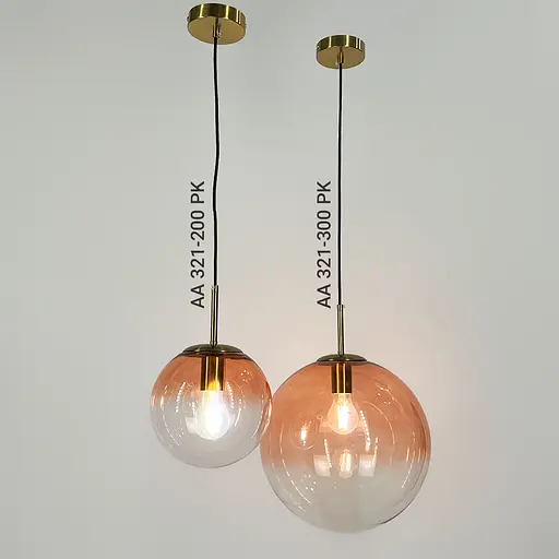 Підвіс зі скляним плафоном з градієнтом рожевого Ø 20 см | Арт. AA 321-200 PK | Line F - фото 4