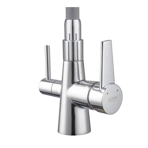 Смеситель для кухни на две воды с гибким изливом Koer KB-72003-01 KR3375 Хром - фото 5