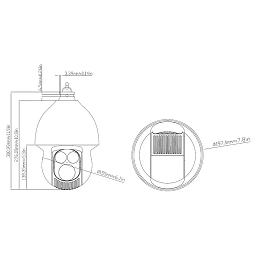 Тепловизионная IP-видеокамера TVT TD-5635E1-VT2(PE/432/VL30/25mm) Thermal 384*288 f=25mm Optical PTZ 4Mp f=4.8-154mm (77-00457) - фото 2