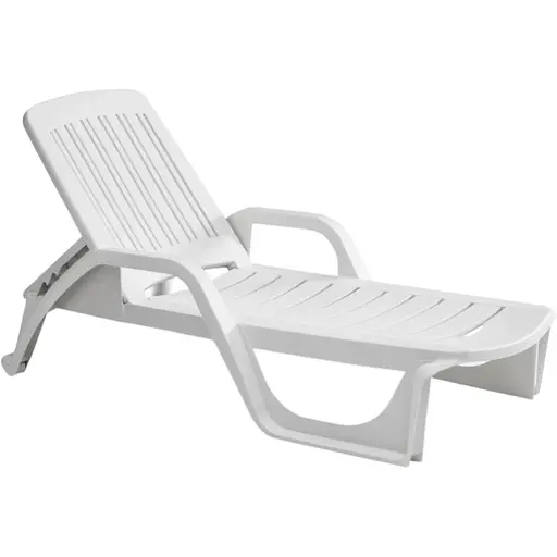 Шезлонг пластиковий Bica Zanzibar, білий - фото 1