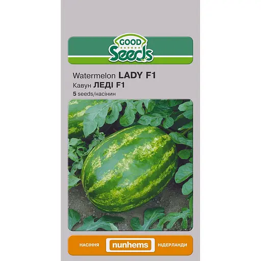 Семена Арбуз Насіння України Леди F1, 5 семян (311400)