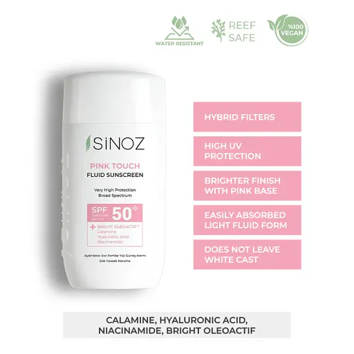 Флюид для лица Sinoz Pink Touch Tone Up Correcting SPF50+ для выравнивания тона 50 мл - фото 2