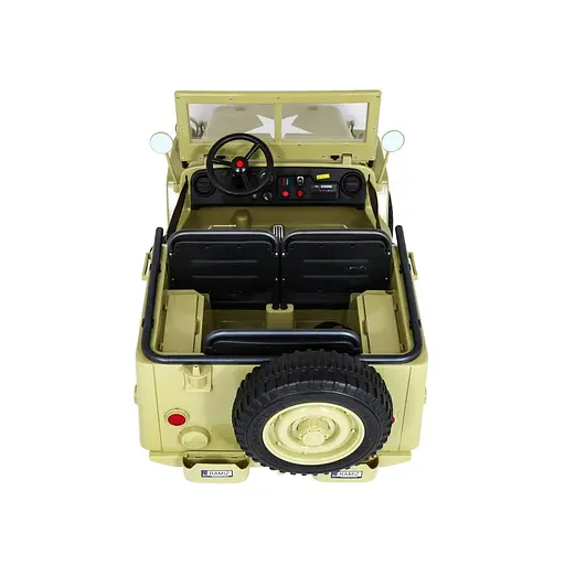 Електроавтомобіль військовий Ramiz Retro MP3 LED 12 В, зелений (PA.JH-101.ZIE) - фото 9