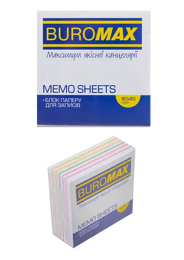 Блок бумаги для заметок Радуга, 80x80x30 мм, несклеенный