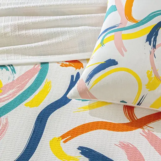 Постільна білизна з покривалом-піке Zest Turuncu / простирадло на резинці Tac pbe0051408 - фото 2