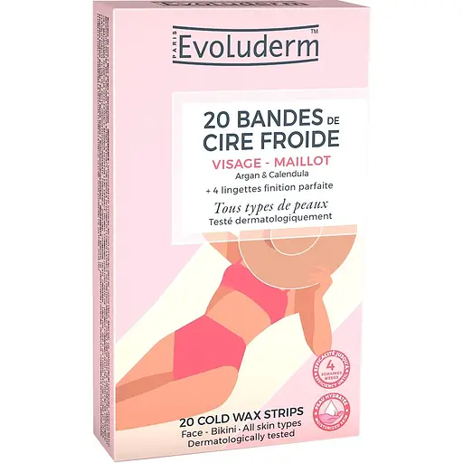 Смужки воскові Evoluderm для депіляції обличчя та бікіні 20 шт. - фото 1