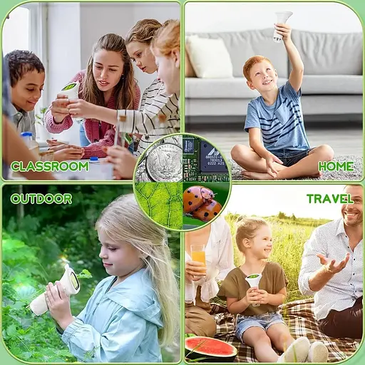 Портативний мікроскоп для дітей з 2-дюймовим HD-екраном, мінілупа зі збільшенням 1000x з підсвіткою - фото 4